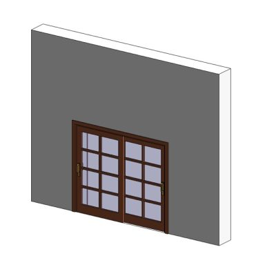 Double door with modern round oculus 25 Double door with 16 divided glass panes