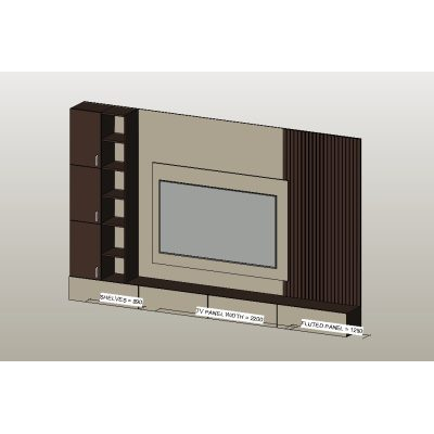TV unit with customizable materials