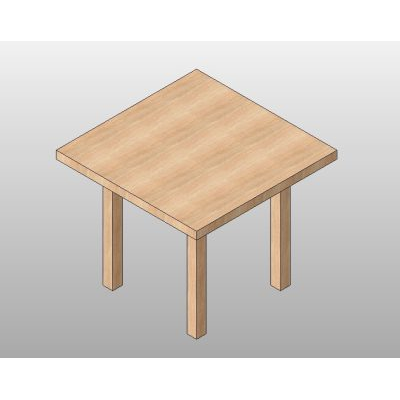 Square wooden table