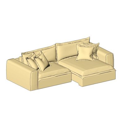 Sectional Sofa with Chaise and Cushions
