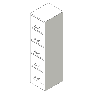 Filing cabinet with 5 modern drawers