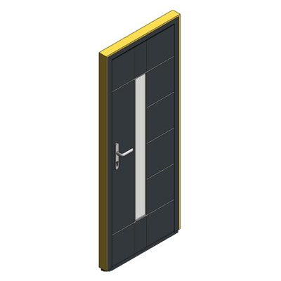 Single door with modern vertical accent