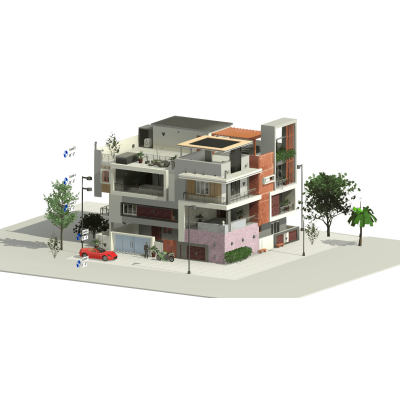 Modern Residential Duplex Building