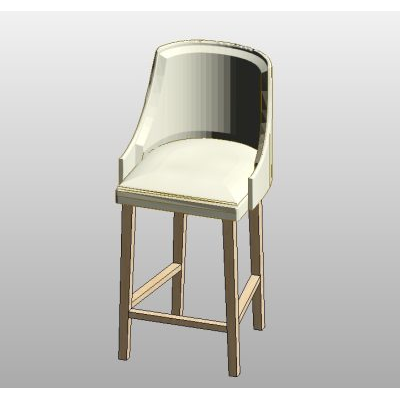 Upholstered Bar Stool with Armrests
