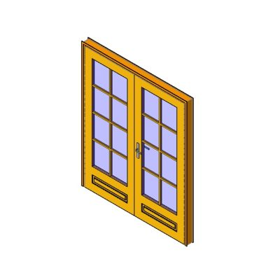 French double door with 16 detailed panes
