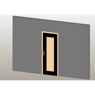 Single door with modern wood panel