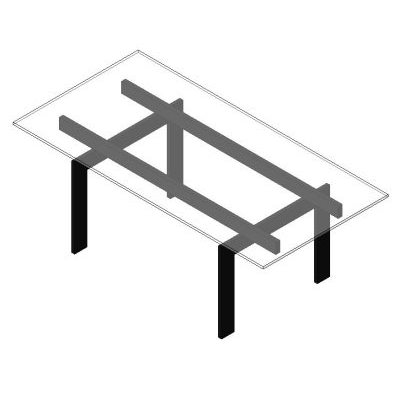 Elegant Crystal Table with Metal Frame