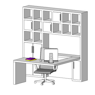Wall Storage Unit with Desk