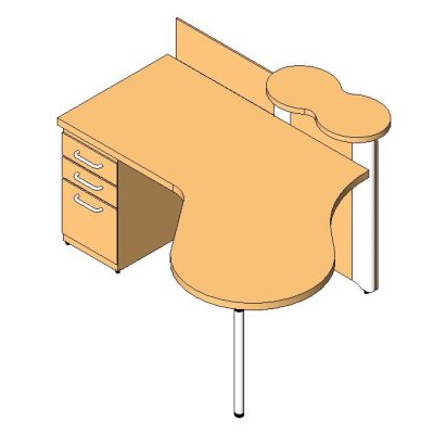 Modern Desk with Storage and Shelf