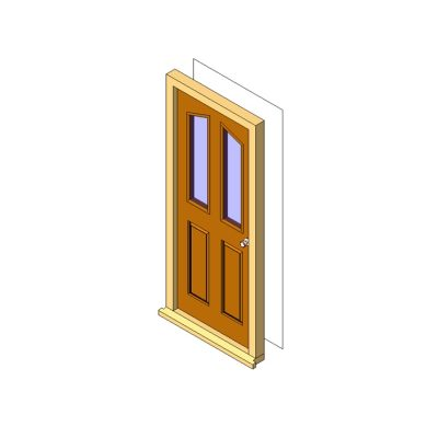 Entry door with 2 detailed glass lites