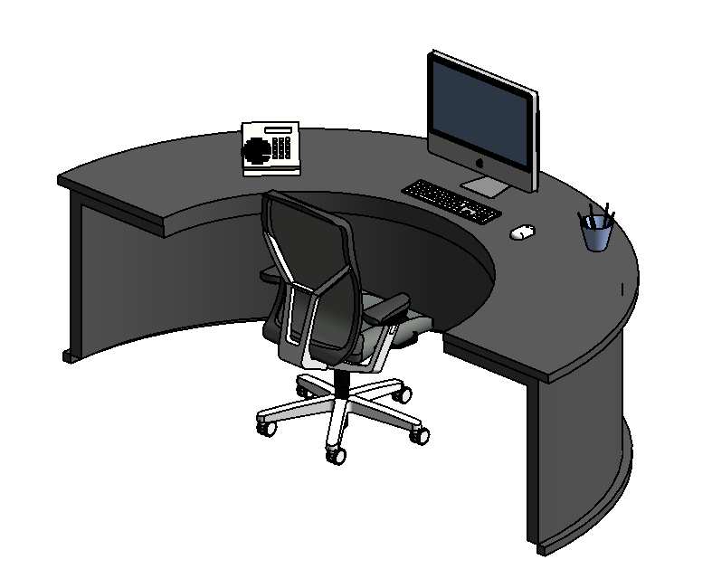Semi-Circle Desk With Computer CEO DESK