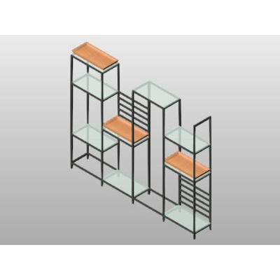 Revit 2019 family industrial bookcase