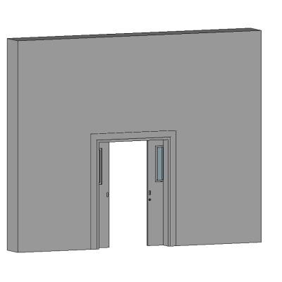 Double sliding door - with glass