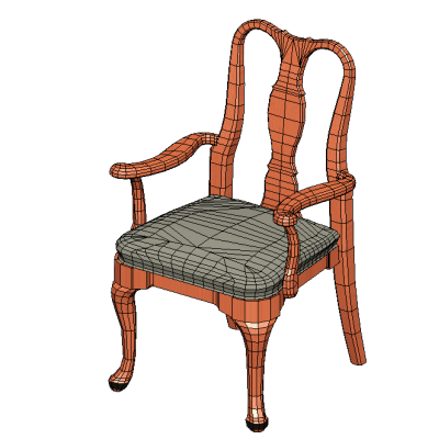 Classic Armchair with Upholstered Seat