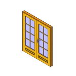 French double door with 16 detailed panes
