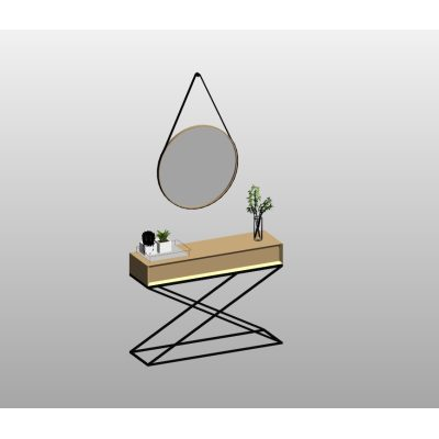 Modern Console Table with Mirror and Decor