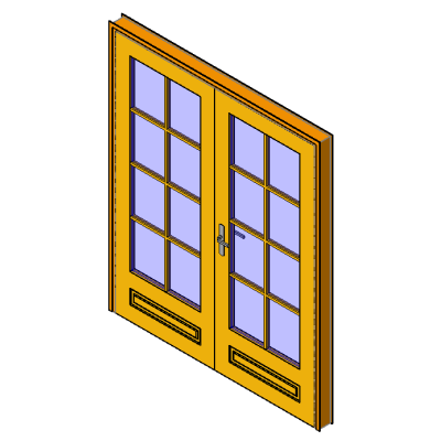 Double French door with modern panes