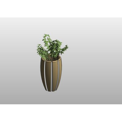 Bronze Vase with Vegetation