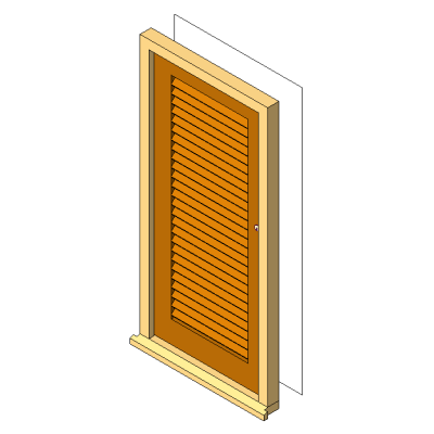 Louvered door modern wooden slats