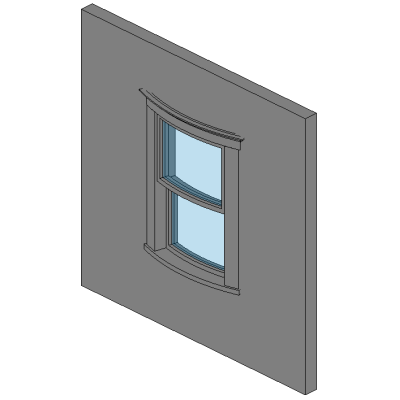Curved Glass Double Hung Window - Somewhat Parametric 12786
