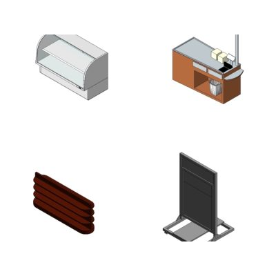 Supermarket layout kit with modern displays