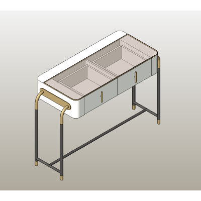 Vanity Table with Double Compartments