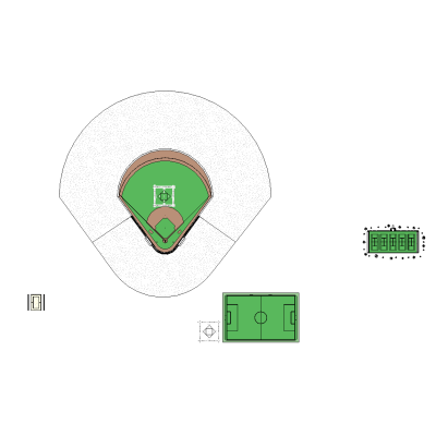 Sports Fields Collection (Baseball, Soccer, Tennis, Basketball)