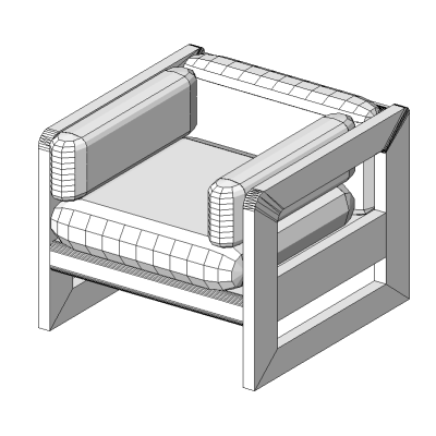 Wood Frame Cushioned Armchair