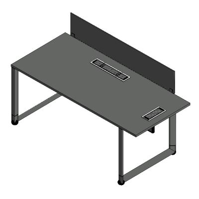 05-VP SPINE Single desks spine at left with independent legs and overlap
