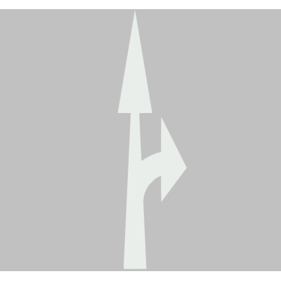 Road pavement straight right turn arrow