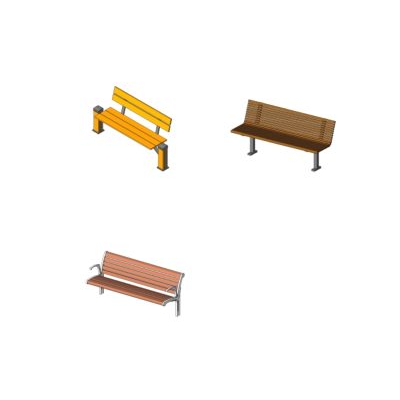 Benches for revit - street furniture