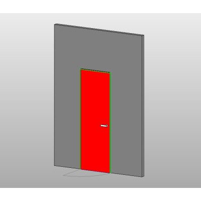 Single flush door with modern handle