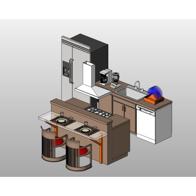 Kitchen with island and modern appliances
