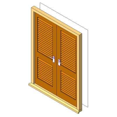 Double louvre door modern wood