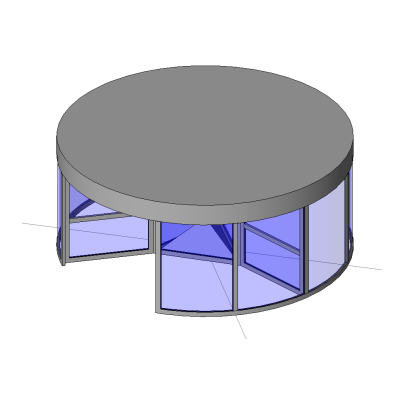 Sophisticated 3-Wing Revolving Door