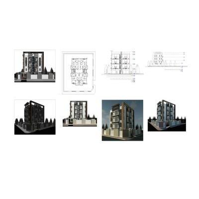 Apartment building with modern facade