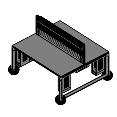 Modern Double Desks with Credenza