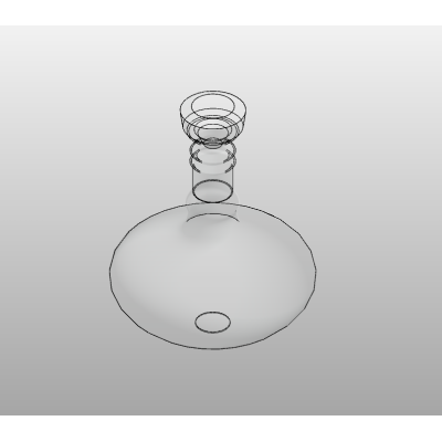 Glass decanter with circular body