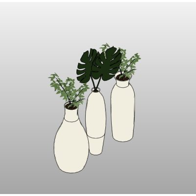 Set of 3 Elegant Vases