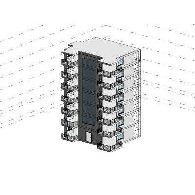 Modern Eight-Story Residential Building