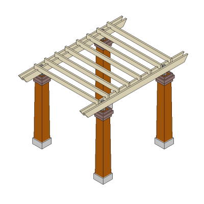 Wooden Pergola Model