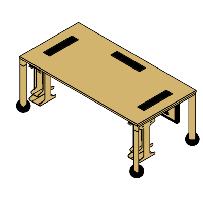 06-VP 60 Rectangular desks with desk-support credenza unit