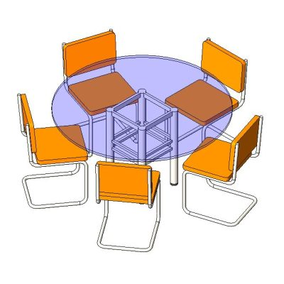 Sleek Tubular Glass Dining Set
