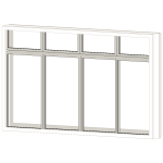 4-Pane Sliding Windows w Double and Quadruple Awning Transom