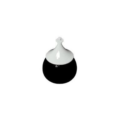 Black Round Jar with White Lid