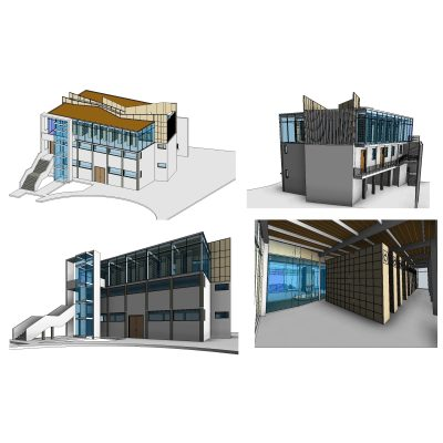 Columbarium building with modern facade