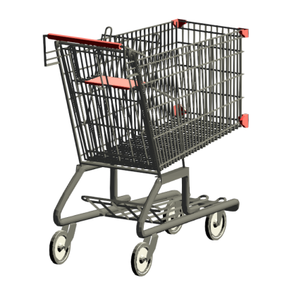 Shopping cart with detailed metal frame