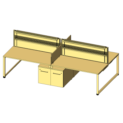 Modern Office Bench with Storage