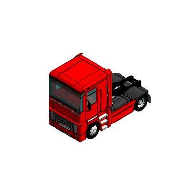 Red Semi-Truck Tractor