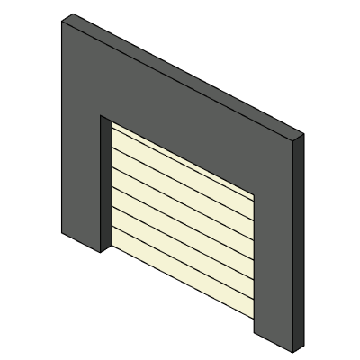 Sectional garage door with modern panels